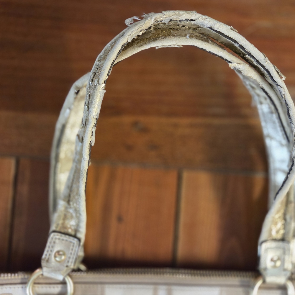 Coach Cream and Gold Shoulder Bag